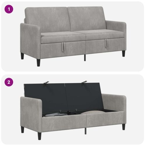 Sofa s pohranom Svjetlosiva 172 x 78 x 87 cm Poliester - Svjetlosiva 160 cm Cijena