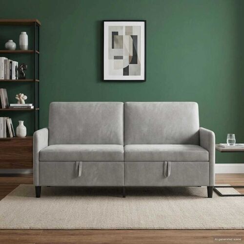 Sofa s pohranom Svjetlosiva 172 x 78 x 87 cm Poliester - Svjetlosiva 160 cm Cijena