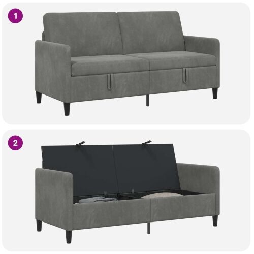 Sofa s pohranom Tamnosiva 172 x 78 x 87 cm Poliester - Tamnosiva 160 cm Cijena