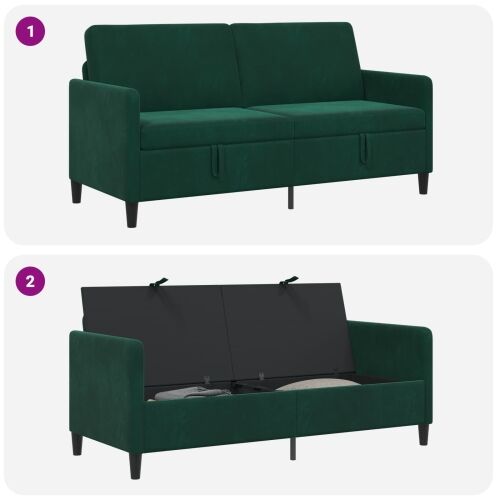 Sofa s pohranom Tamnozelena 172 x 78 x 87 cm Poliester - Tamnozelena 160 cm Cijena