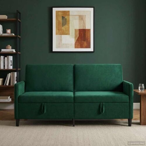 Sofa s pohranom Tamnozelena 172 x 78 x 87 cm Poliester - Tamnozelena 160 cm Cijena