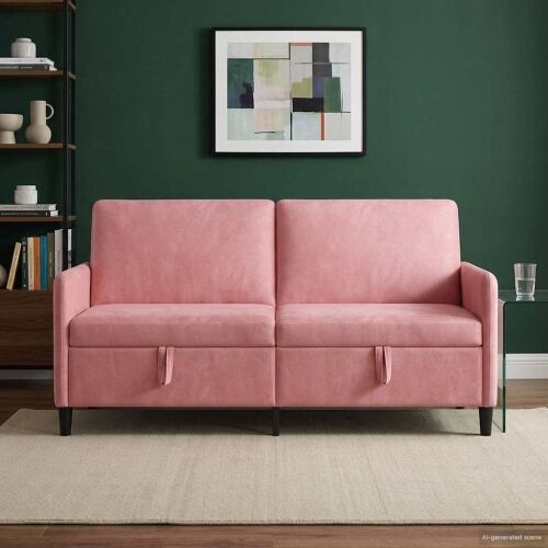 Sofa s pohranom Ružičasta 172 x 78 x 87 cm Poliester - Ružičasta 160 cm Cijena