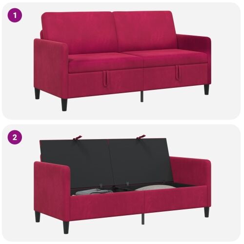 Sofa s pohranom Vinska crvena 172 x 78 x 87 cm Poliester - boja crnog vina 160 cm Cijena