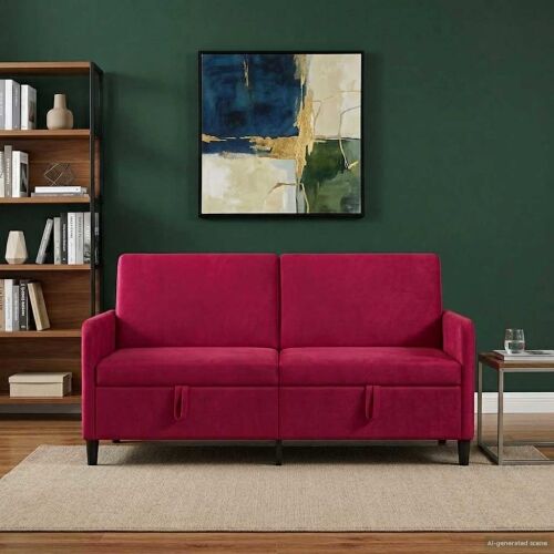 Sofa s pohranom Vinska crvena 172 x 78 x 87 cm Poliester - boja crnog vina 160 cm Cijena