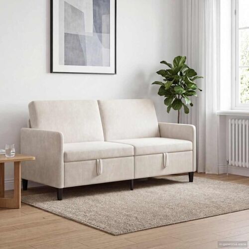 Sofa s pohranom Krem 172 x 78 x 87 cm Poliester - Krem 160 cm Cijena