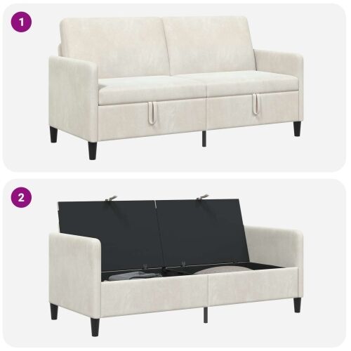 Sofa s pohranom Krem 172 x 78 x 87 cm Poliester - Krem 160 cm Cijena