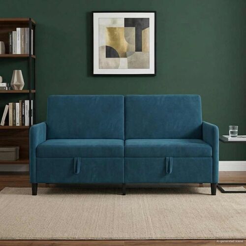 Sofa s pohranom Plava 172 x 78 x 87 cm Poliester - Plava 160 cm Cijena