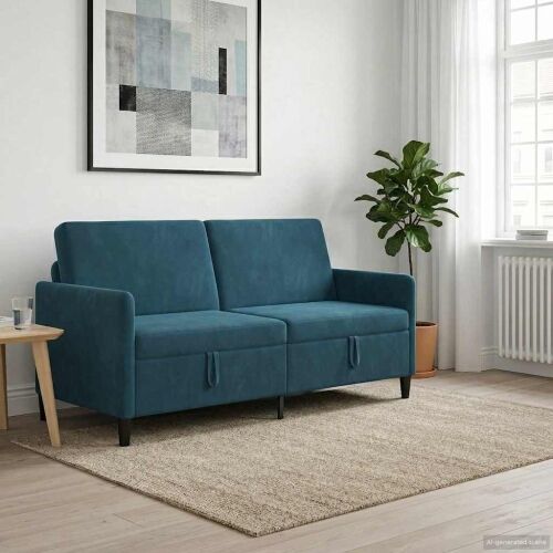 Sofa s pohranom Plava 172 x 78 x 87 cm Poliester - Plava 160 cm Cijena