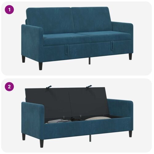 Sofa s pohranom Plava 172 x 78 x 87 cm Poliester - Plava 160 cm Cijena