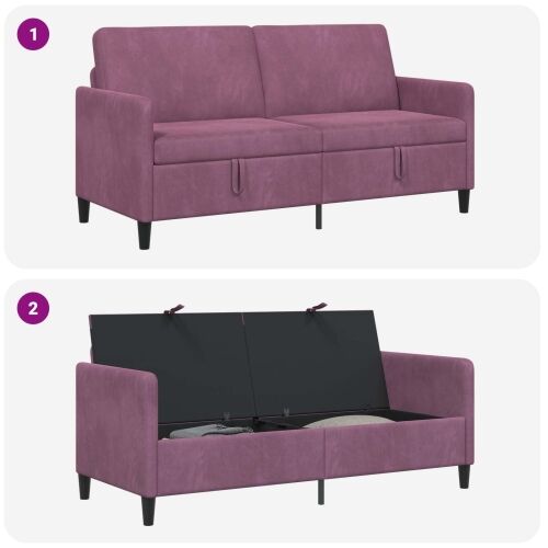 Sofa s pohranom Ljubičasta 172 x 78 x 87 cm Poliester - Ljubičasta 160 cm Cijena