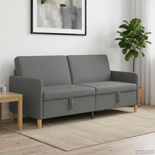 Sofa s pohranom Tamnosiva 192 x 78 x 87 cm Poliester - Tamnosiva 180 cm Cijena
