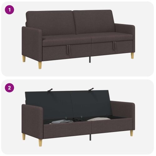 Sofa s pohranom Tamno smeđa 192 x 78 x 87 cm Poliester - Tamno smeđa 180 cm Cijena