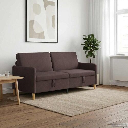 Sofa s pohranom Tamno smeđa 192 x 78 x 87 cm Poliester - Tamno smeđa 180 cm Cijena