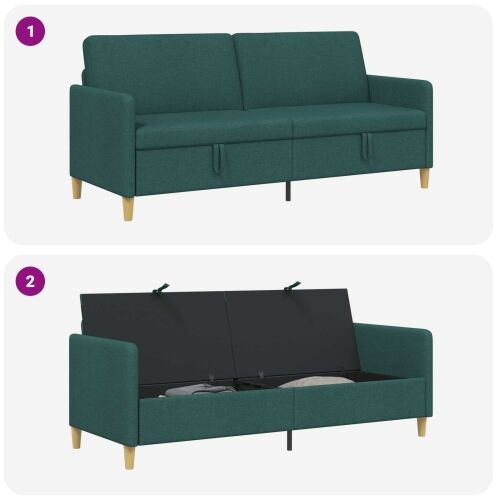 Sofa s pohranom Tamnozelena 192 x 78 x 87 cm Poliester - Tamnozelena 180 cm Cijena