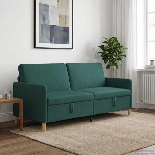 Sofa s pohranom Tamnozelena 192 x 78 x 87 cm Poliester - Tamnozelena 180 cm Cijena