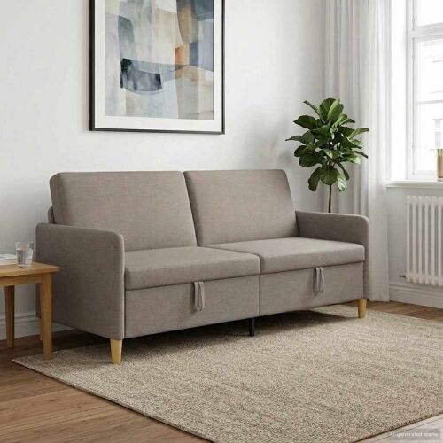Sofa s pohranom Sivosmeđa 192 x 78 x 87 cm Poliester - Sivosmeđa 180 cm Cijena