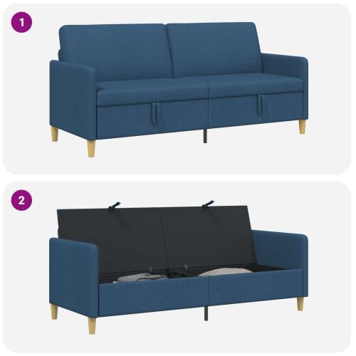 Sofa s pohranom Plava 192 x 78 x 87 cm Poliester - Plava 180 cm Cijena