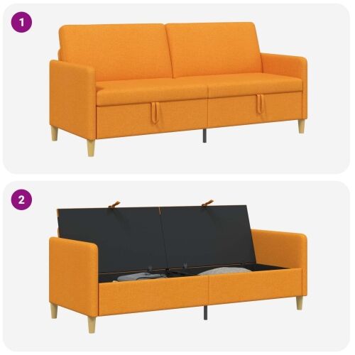 Sofa s pohranom Tamno žuta 192 x 78 x 87 cm Poliester - Tamnožuta 180 cm Cijena