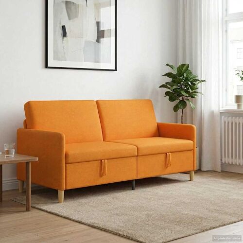 Sofa s pohranom Tamno žuta 192 x 78 x 87 cm Poliester - Tamnožuta 180 cm Cijena