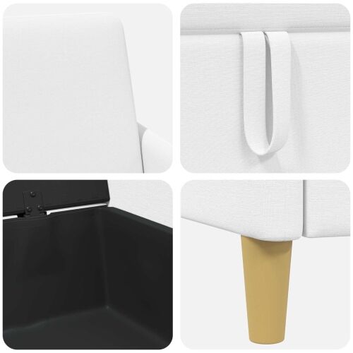 Sofa s pohranom Bijela 192 x 78 x 87 cm Poliester - Bijela 180 cm Cijena
