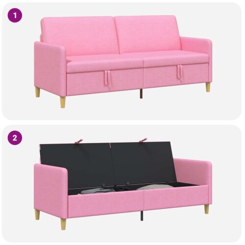 Sofa s pohranom Ružičasta 192 x 78 x 87 cm Poliester - Ružičasta 180 cm Cijena