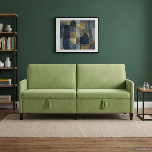 Sofa s pohranom Svijetlo zelena 192 x 78 x 87 cm Poliester - Svijetlo zelena 180 cm Cijena
