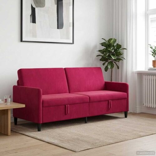 Sofa s pohranom Vinska crvena 192 x 78 x 87 cm Poliester - boja crnog vina 180 cm Cijena