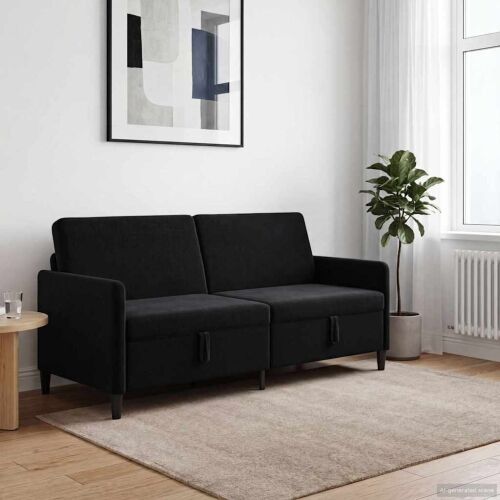 Sofa s pohranom Crna 192 x 78 x 87 cm Poliester - Crna 180 cm Cijena