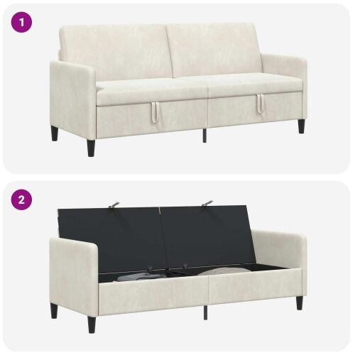 Sofa s pohranom Krem 192 x 78 x 87 cm Poliester - Krem 180 cm Cijena