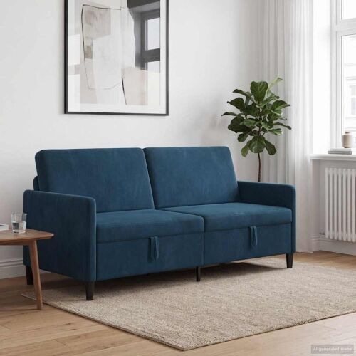 Sofa s pohranom Plava 192 x 78 x 87 cm Poliester - Plava 180 cm Cijena