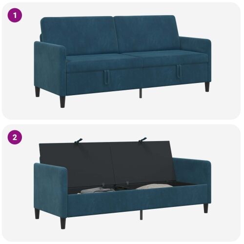 Sofa s pohranom Plava 192 x 78 x 87 cm Poliester - Plava 180 cm Cijena
