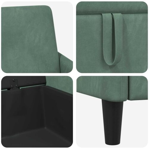 Sofa s pohranom Morska zelena 192 x 78 x 87 cm Poliester - zelena boja mora 180 cm Cijena