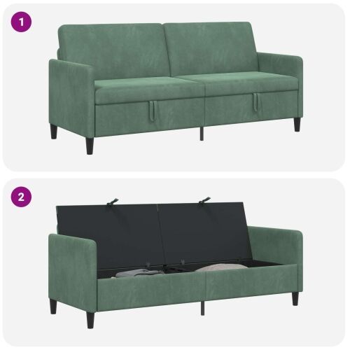 Sofa s pohranom Morska zelena 192 x 78 x 87 cm Poliester - zelena boja mora 180 cm Cijena