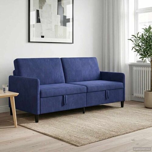 Sofa s pohranom Policijska plava 192 x 78 x 87 cm Poliester - Policijska plava 180 cm Cijena