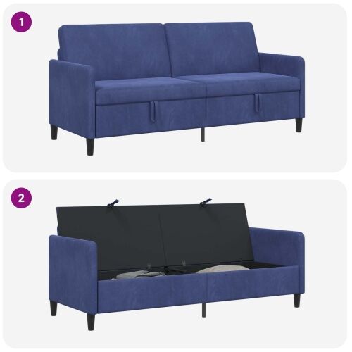 Sofa s pohranom Policijska plava 192 x 78 x 87 cm Poliester - Policijska plava 180 cm Cijena