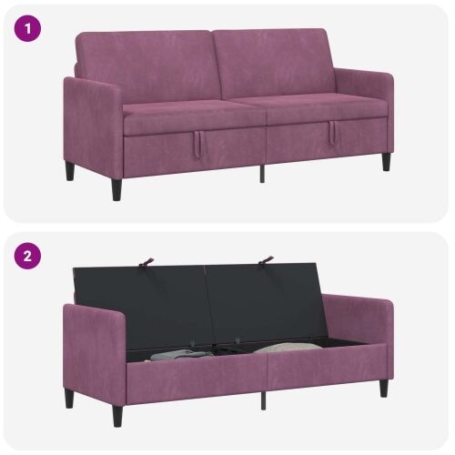 Sofa s pohranom Ljubičasta 192 x 78 x 87 cm Poliester - Ljubičasta 180 cm Cijena