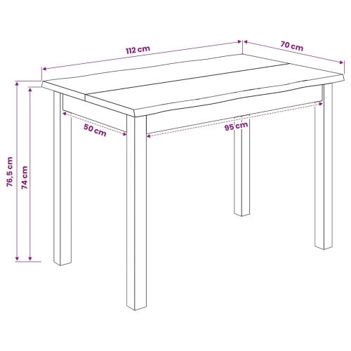 Stol za objedovanje EKAI Crna 112 x 70 x 76,5 cm - Crna Cijena