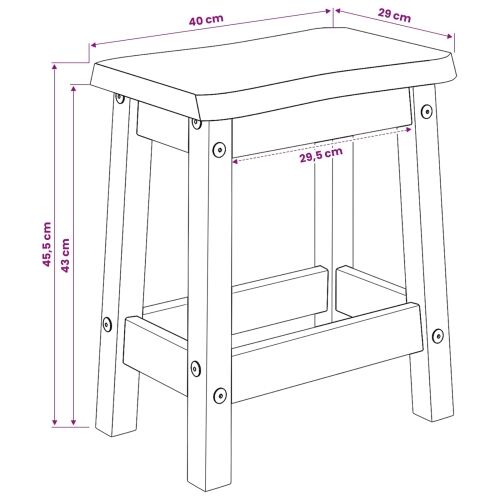 Barska stolica EKAI 2 kom. Crna 40 x 29 x 45,5 cm - Crna Cijena