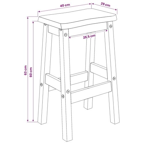 Visoka barska stolica EKAI 2 kom. Crna 40 x 29 x 63 cm - Crna Cijena