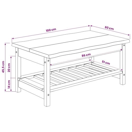 Stolić za kavu EKAI Crna 100 x 60 x 45,5 cm Masivna borovina - Crna Cijena