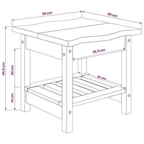 Bocni stol EKAI Bijela 50 x 50 x 45,5 cm Masivna borovina - Bijela Cijena