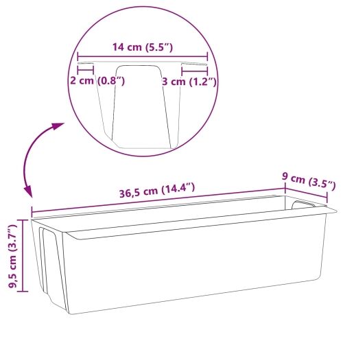 Kutije za cvijeće za Euro palete 12 kom. Svjetlosiva - Svjetlosiva 36 x 13,5 x 9,5 cm 12 Cijena