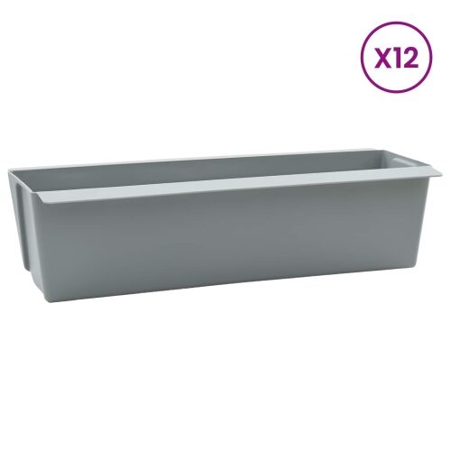 Kutije za cvijeće za Euro palete 12 kom. Svjetlosiva - Svjetlosiva 36 x 13,5 x 9,5 cm 12 Cijena