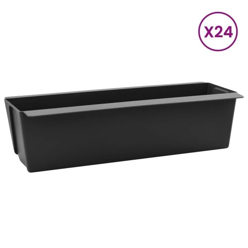 Kutije za cvijeće za Euro palete 24 kom. Crna Polipropilen - Crna 36 x 13,5 x 9,5 cm 24 Cijena