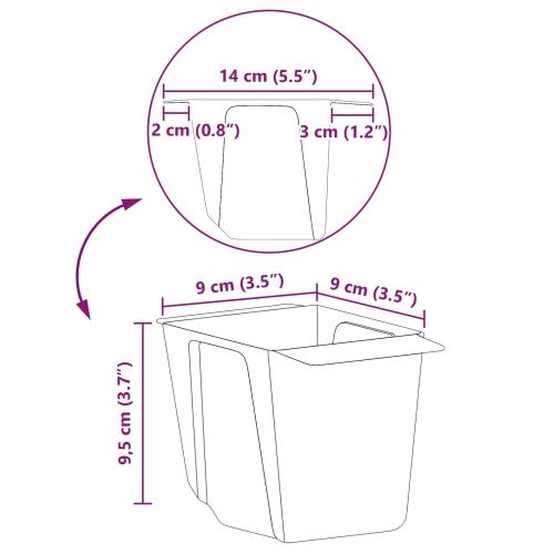 Kutije za cvijeće za Euro palete 12 kom. Smeđa 14 x 9 x 9,5 cm - Smeđa 13,5 x 9 x 9,5 cm 12 Cijena