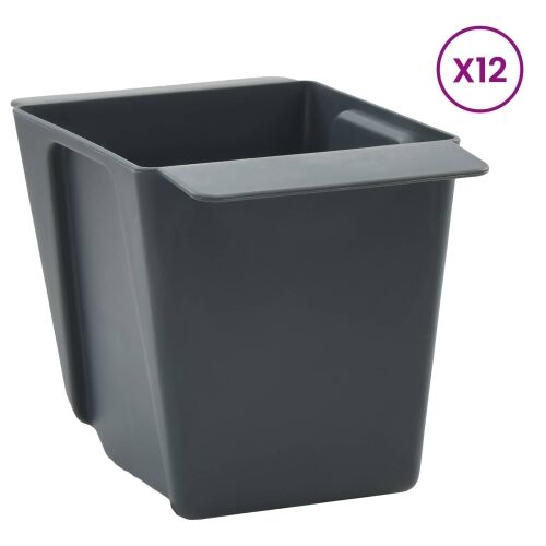 Kutije za cvijeće za Euro palete 24 kom. Siva 13,5 x 9 x 9,5 cm - Siva 13,5 x 9 x 9,5 cm 24 Cijena