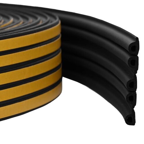 Samoljepiva brtvila za prozore Crna 9 x 6 mm 25 m EPDM pjena - Crna 25 m P-profil 9 x 5,5 Cijena