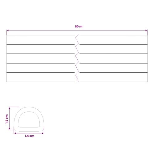 Samoljepiva brtvila za prozore Bijela 14 x 12 mm 50 m - Bijela 50 m D-profil 14 x 12 Cijena