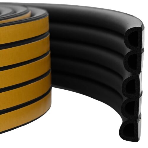 Samoljepiva brtvila za prozore Crna 14 x 12 mm 100 m EPDM pjena - Crna 100 m D-profil 14 x 12 Cijena