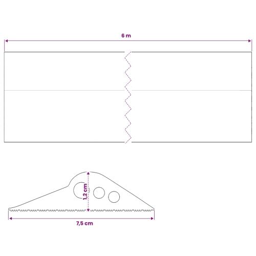 Brtva za garažni pod Crna 75 x 12 mm 6 m EPDM guma - 6 m Lučno (12 x 75 mm) Cijena
